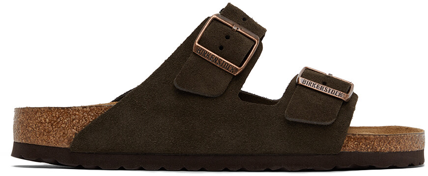 

Коричневые замшевые сандалии Arizona с мягкой стелькой Birkenstock