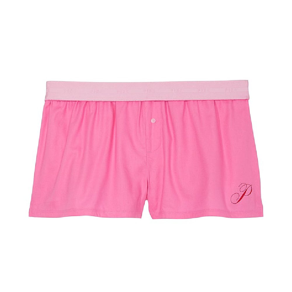 Пижамные шорты Victoria's Secret Pink Satin Boxy, розовый пижамные шорты victoria s secret pink satin boxy сереневый