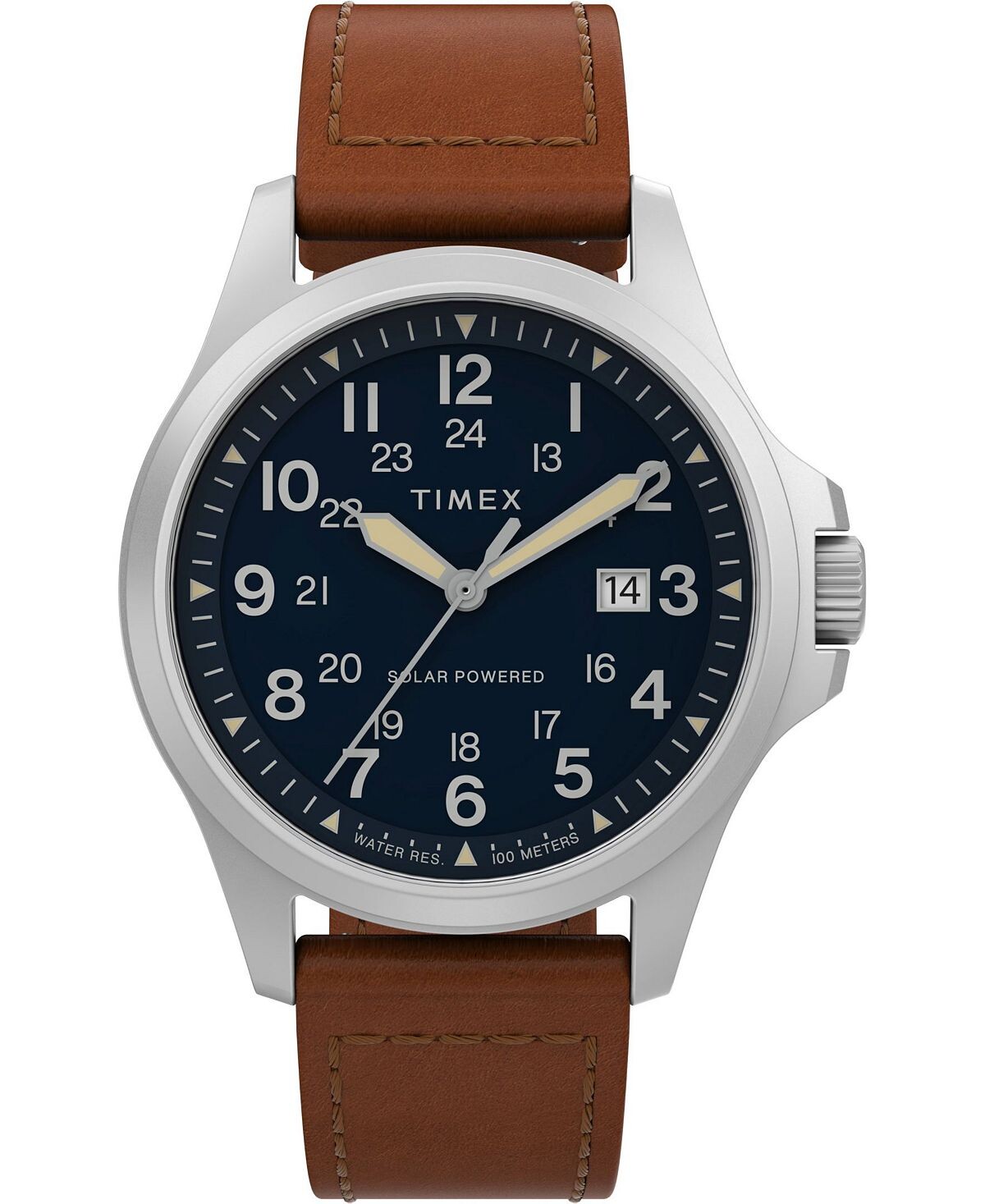 

Мужские часы с кожаным ремешком солнечно-коричневого цвета, 36 мм Timex