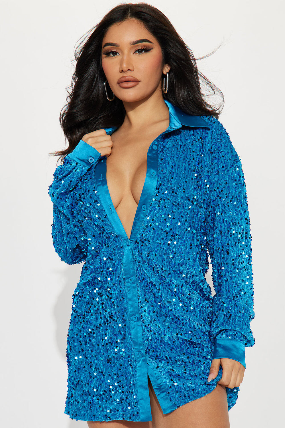 

Мини платье Fashion Nova D8326C, бирюзовый