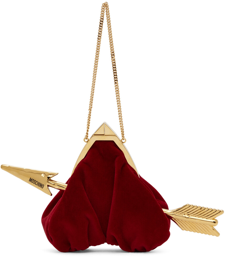 

Красная сумка с пронзенным сердцем Moschino