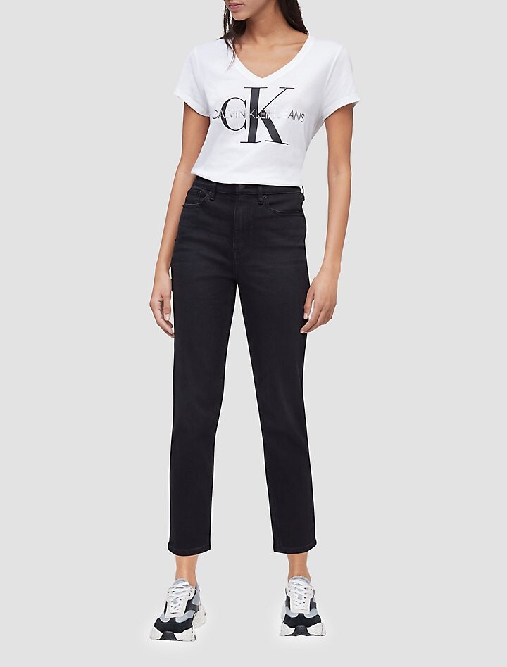 

Футболка с логотипом Monogram и V-образным вырезом Calvin Klein, белый