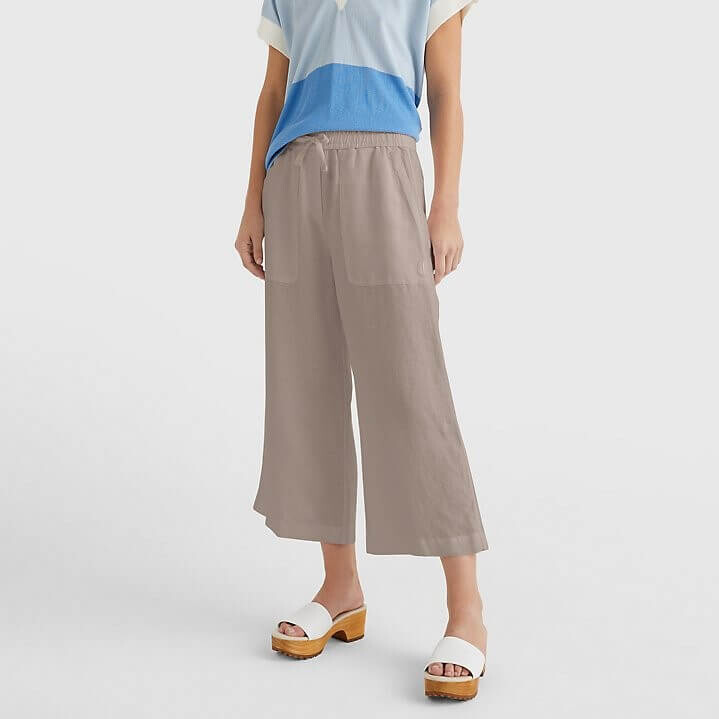 

Укороченные брюки Tommy Hilfiger Wide-Leg Cropped, хаки