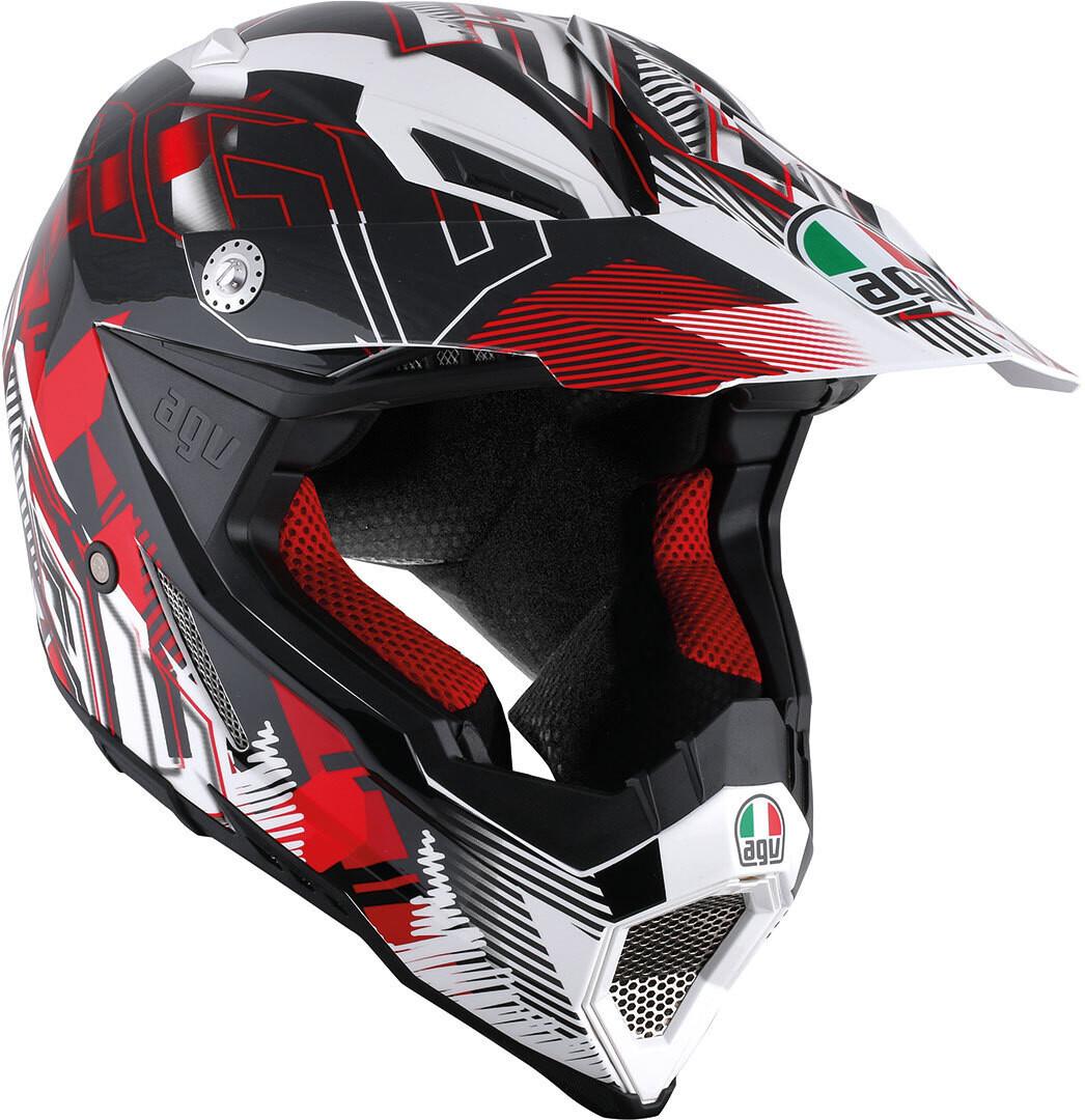 

Шлем AGV AX-8 Evo Nofoot мотокроссовый, белый/красный