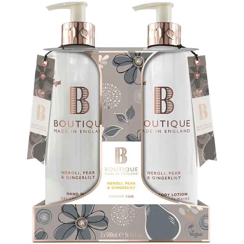 

Boutique набор: жидкость для мытья рук, 500 мл + лосьон для рук и тела, 500 мл