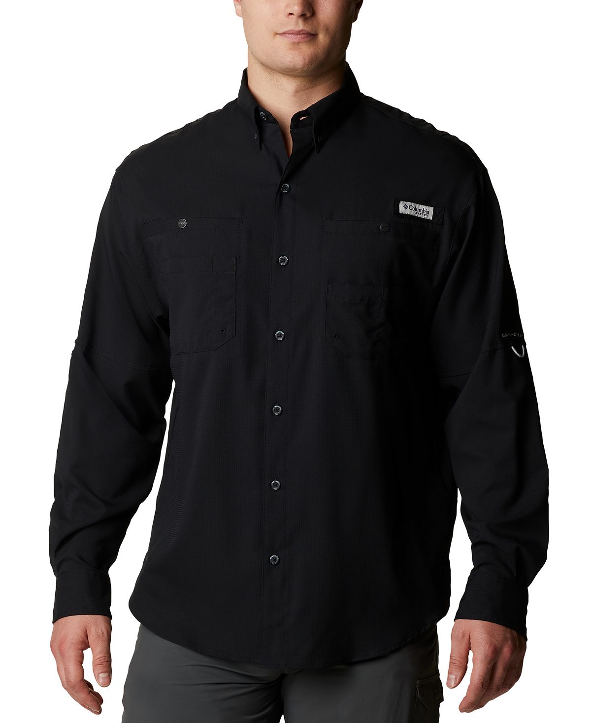Мужская рубашка с длинным рукавом pfg tamiami ii Columbia, черный
