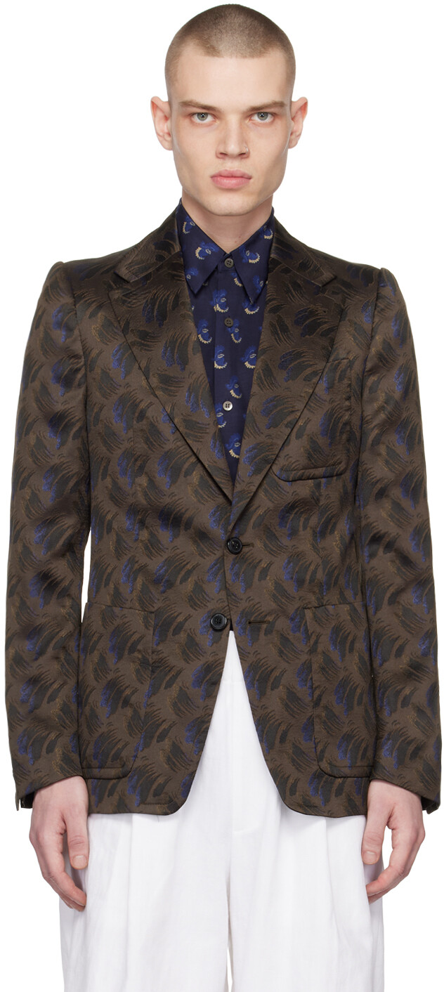 

Коричневый пиджак на двух пуговицах Dries Van Noten