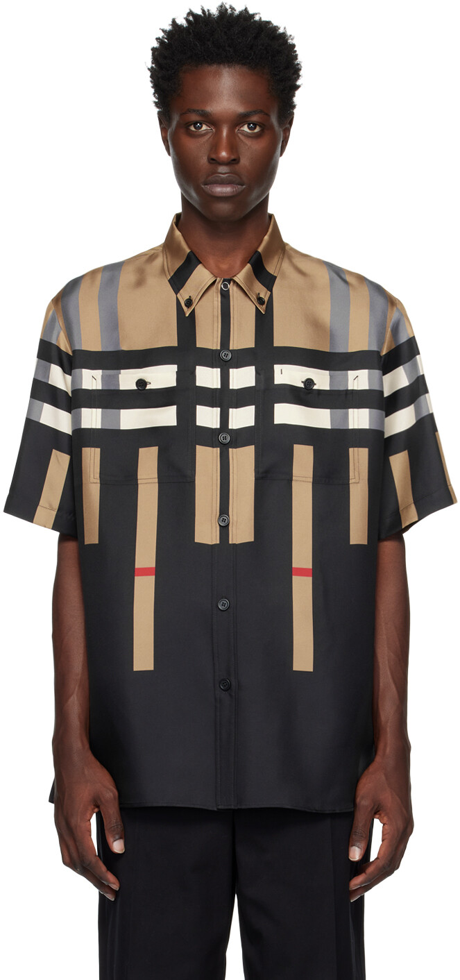 

Черная рубашка в клетку Burberry