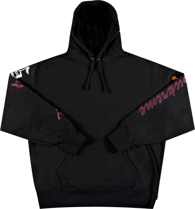 толстовка supreme big logo hooded sweatshirt black черный Толстовка Supreme Multi Logo Hooded Sweatshirt 'Black', черный