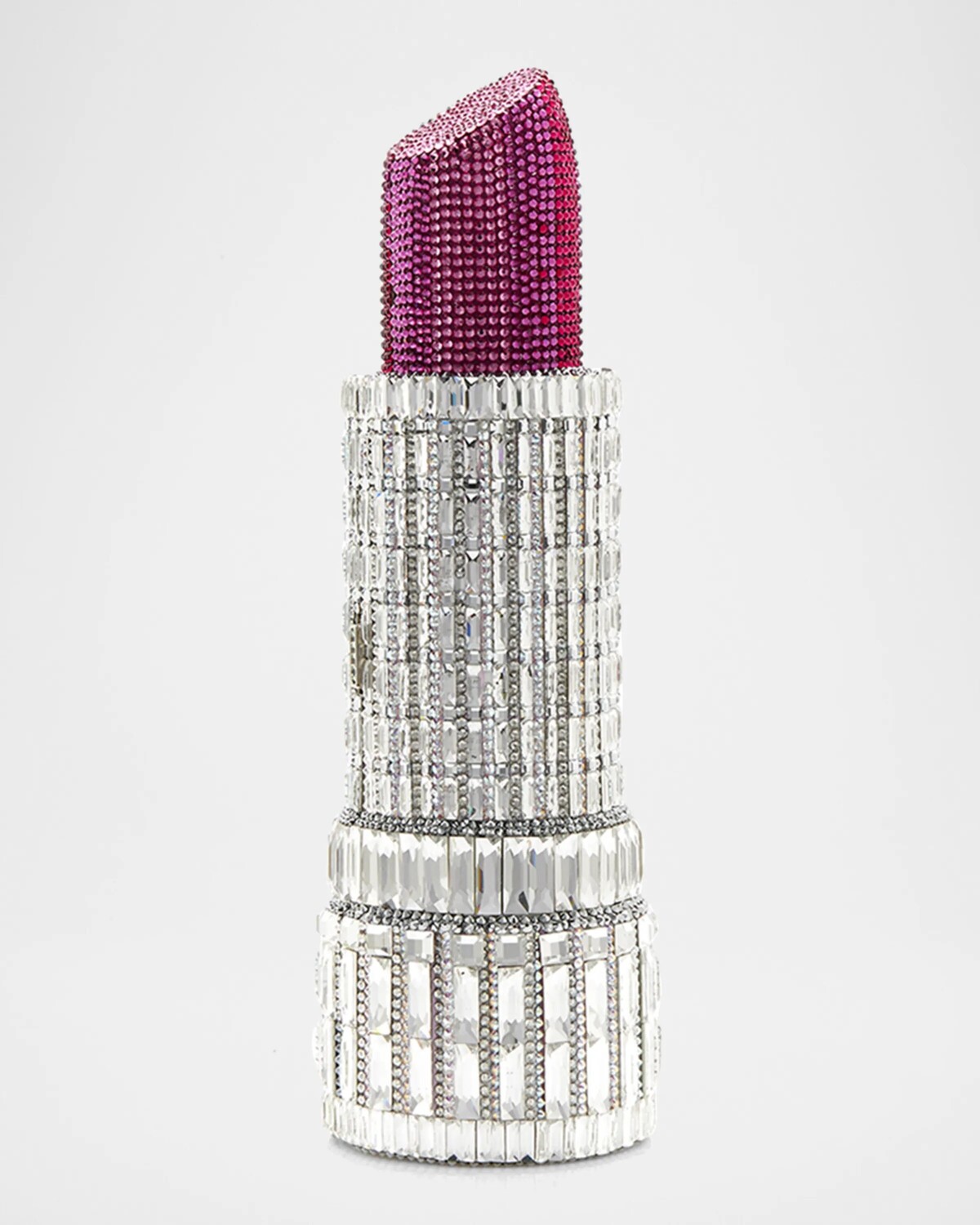 

Сумка женская Lipstick Pinkie Minaudiere Judith Leiber Couture, серый/розовый