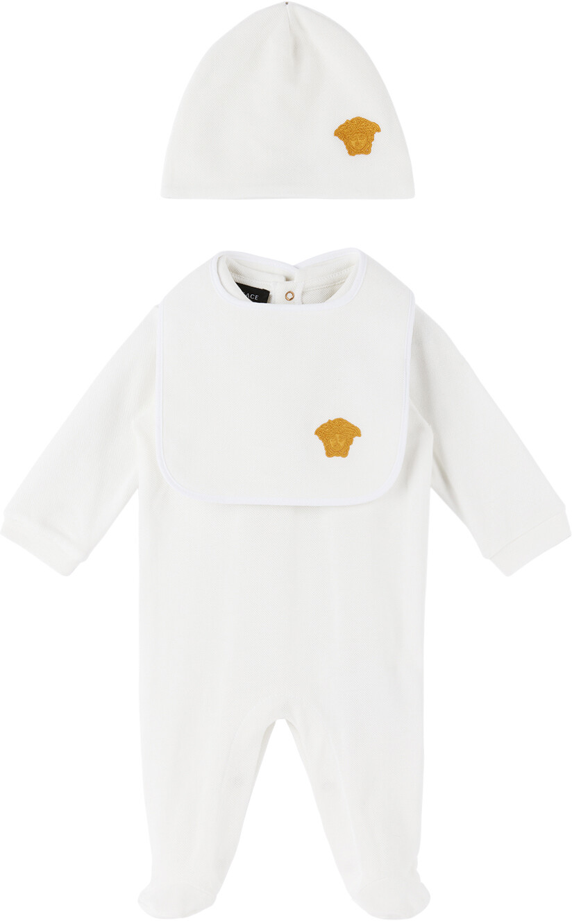 

Комплект из трех предметов Baby White Medusa Versace
