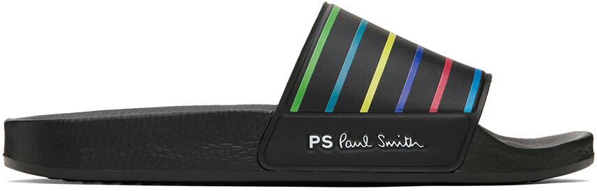 

Черные шлепанцы Nyro Sports с полосками PS by Paul Smith