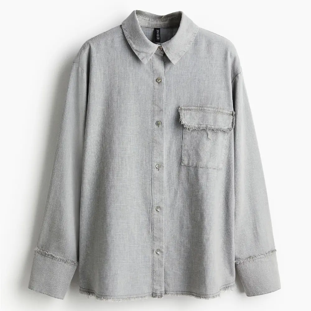 

Рубашка H&M Linen-blend, серый