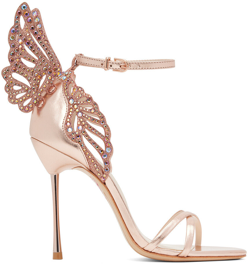 

Босоножки на каблуке Heavenly Crystal из розового золота Sophia Webster