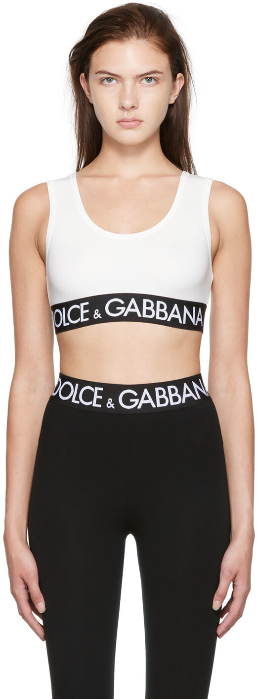 

Белый хлопковый бюстгальтер Dolce & Gabbana