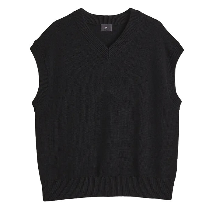 

Жилет H&M Relaxed Fit V-neck, черный