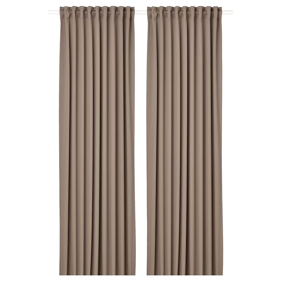

Затемняющие шторы Ikea Majgull, 2 шт., 145x250 см, серо-коричневый