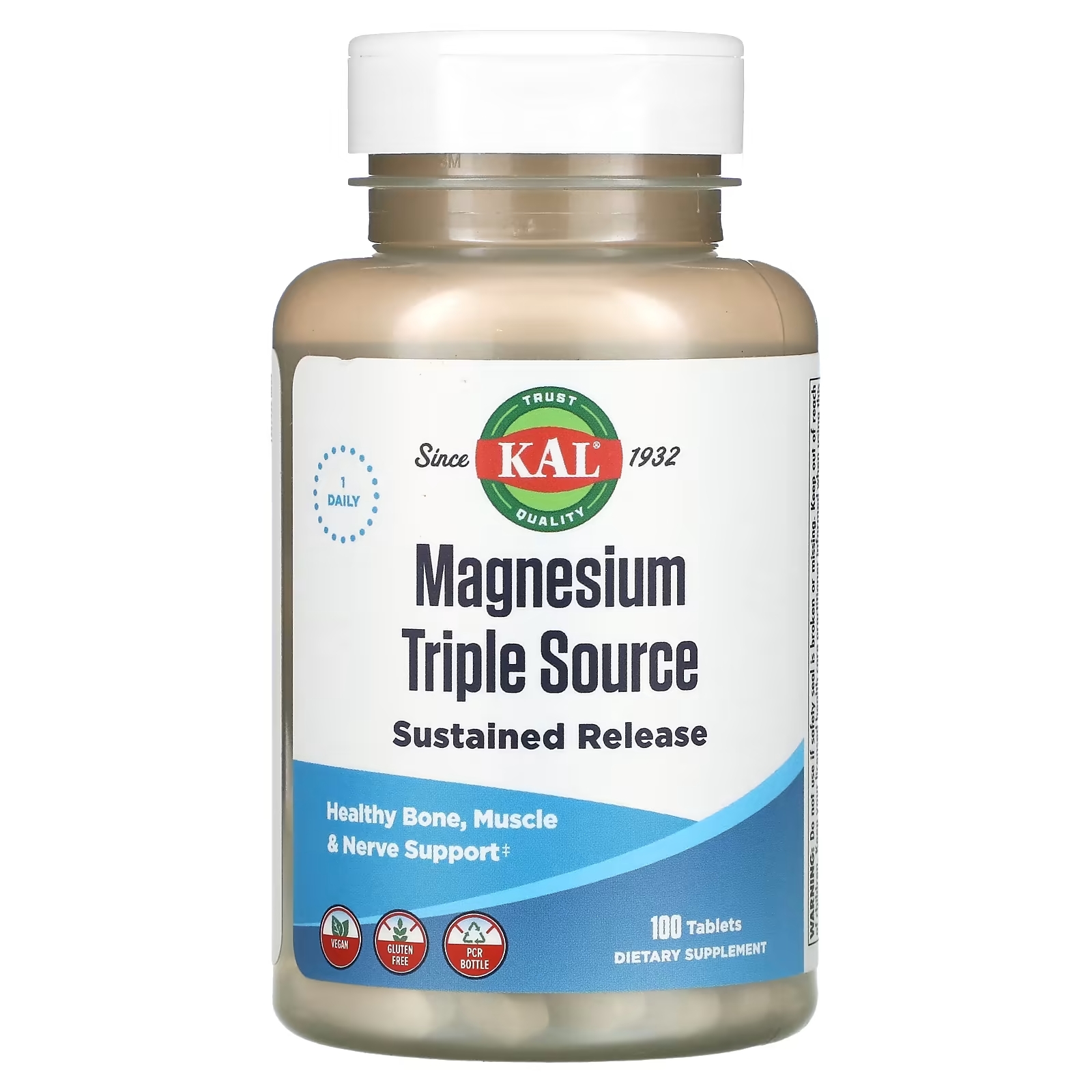 KAL Магний Triple Source SR 500 мг, 100 таблеток kal магний 500 мг 60 таблеток