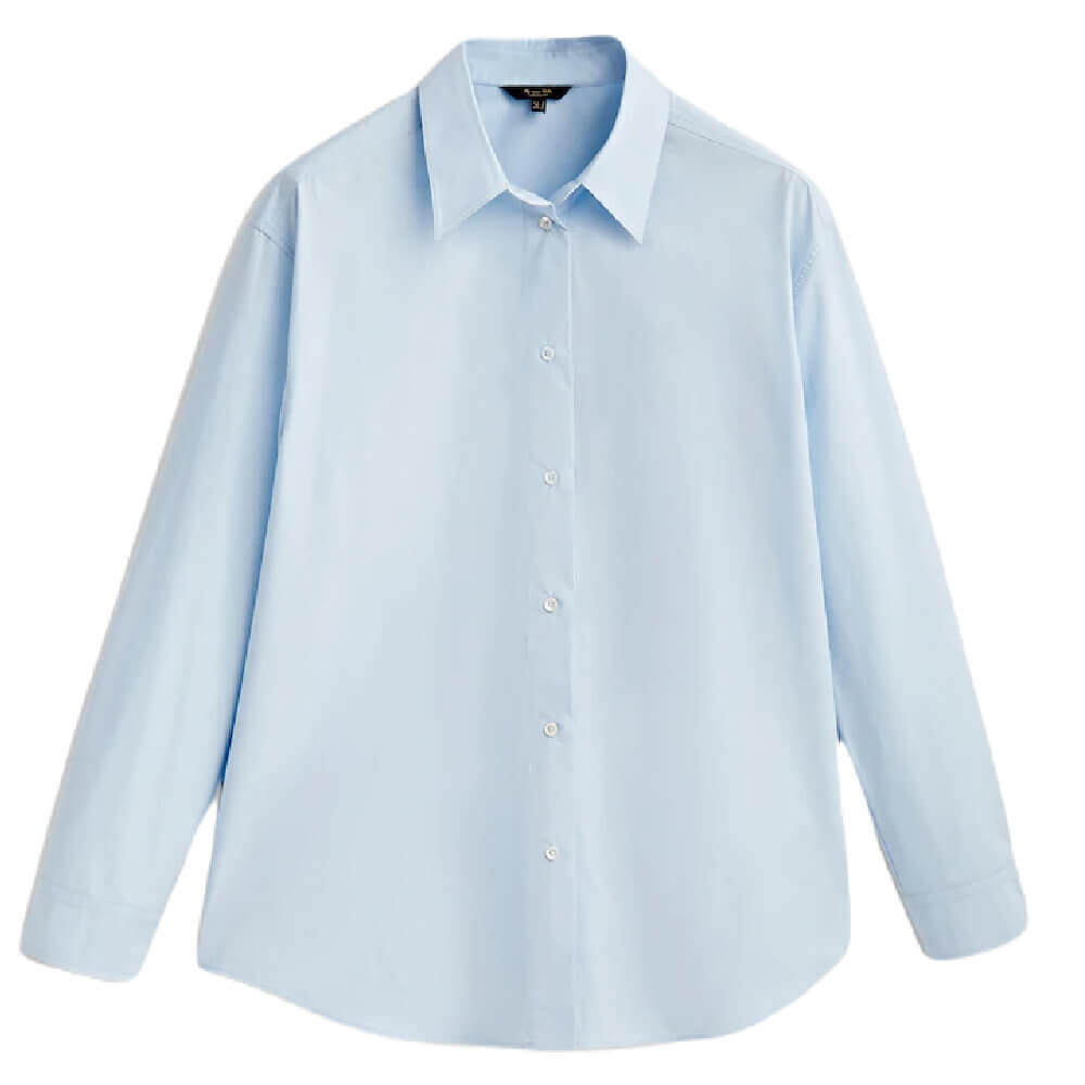 

Рубашка Massimo Dutti Poplin With Seam Detailing, светло-голубой