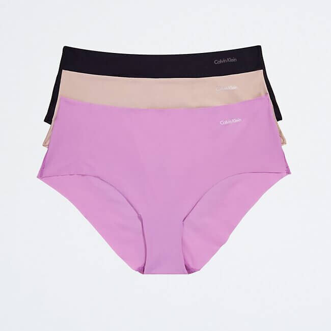 

Трусы-хипстеры Calvin Klein Invisibles, 3 предмета, розовый/бежевый/темно-синий
