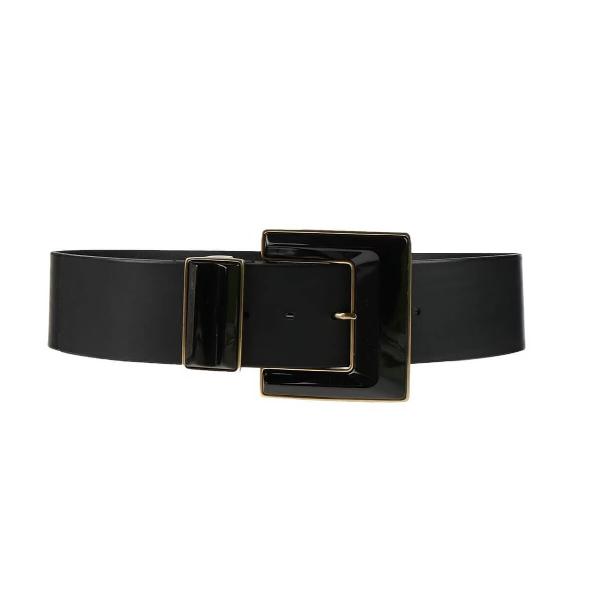 

Ремень Etro Maxi Geometric Buckle, черный