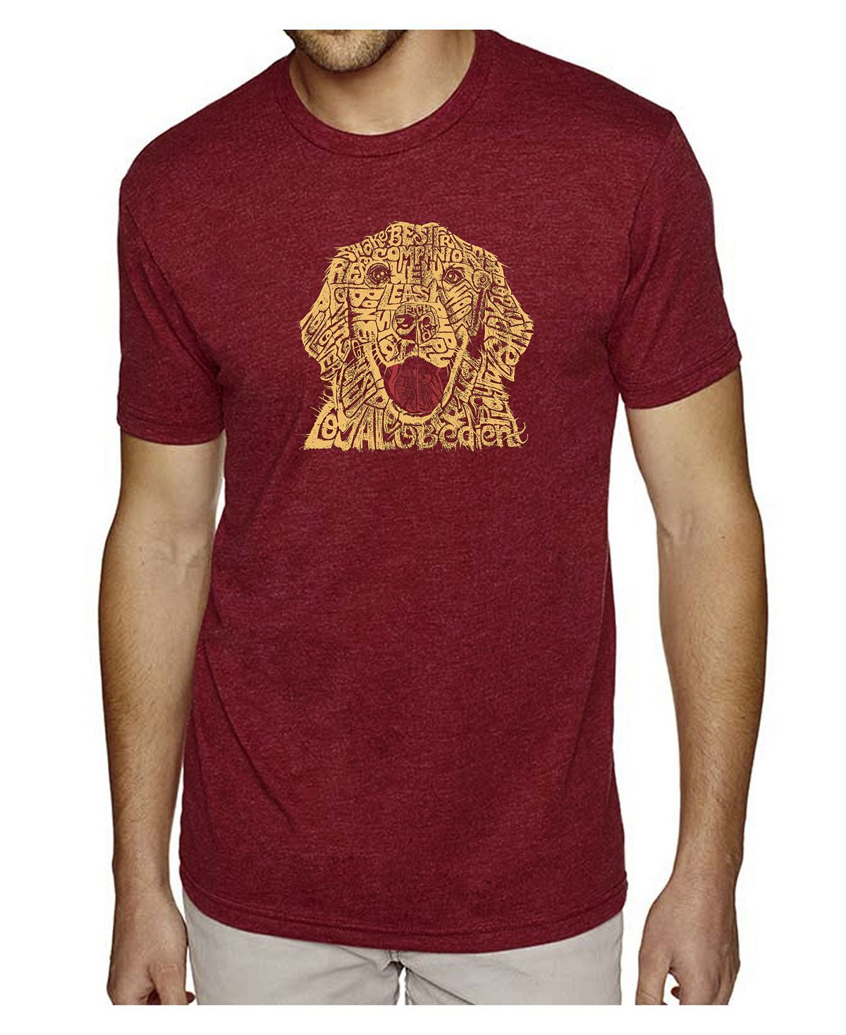 цена Мужская футболка premium word art - собака LA Pop Art