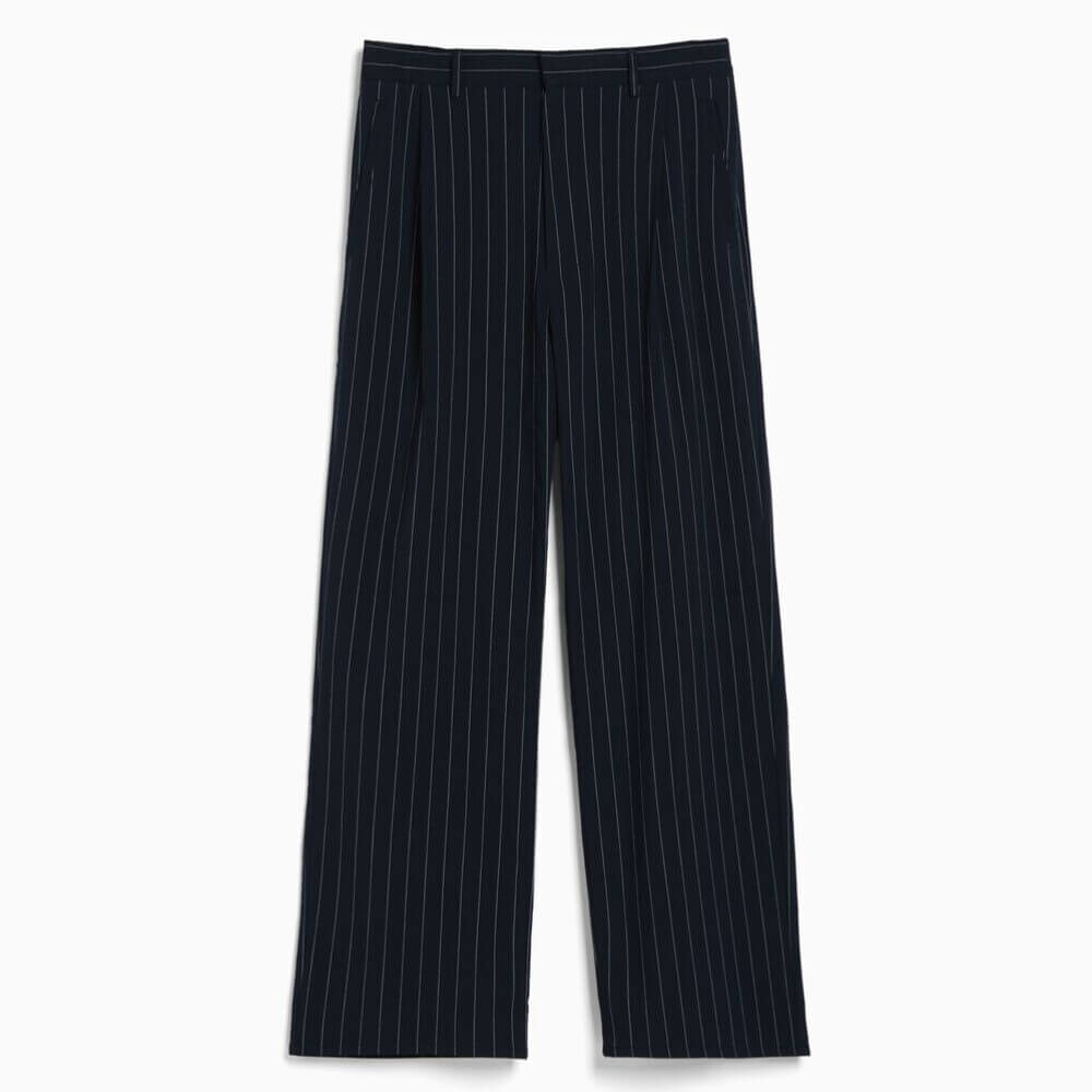

Брюки Bershka Striped Tailored, темно-синий