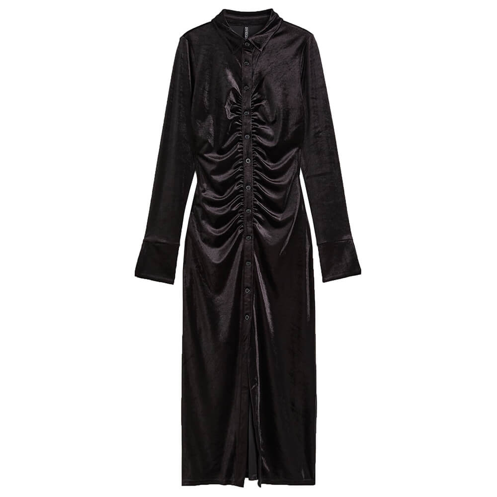 Велюровое платье-блузка H&M, черный