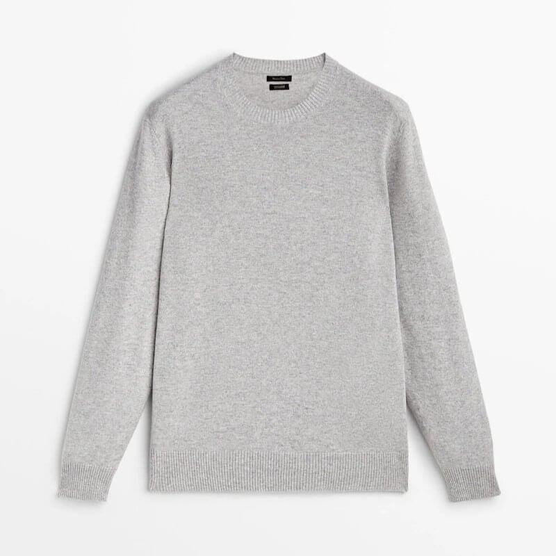 

Свитер Massimo Dutti 100% Cashmere Crew Neck, серый