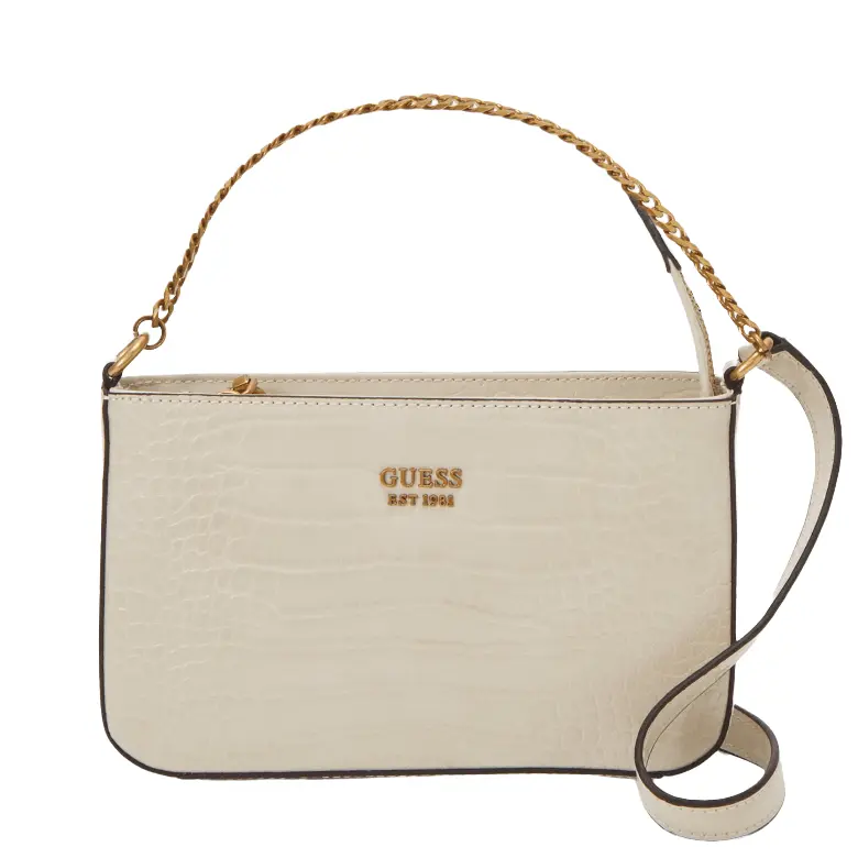 

Сумка-багет Guess Katey Croc Mini Top Zip, кремовый