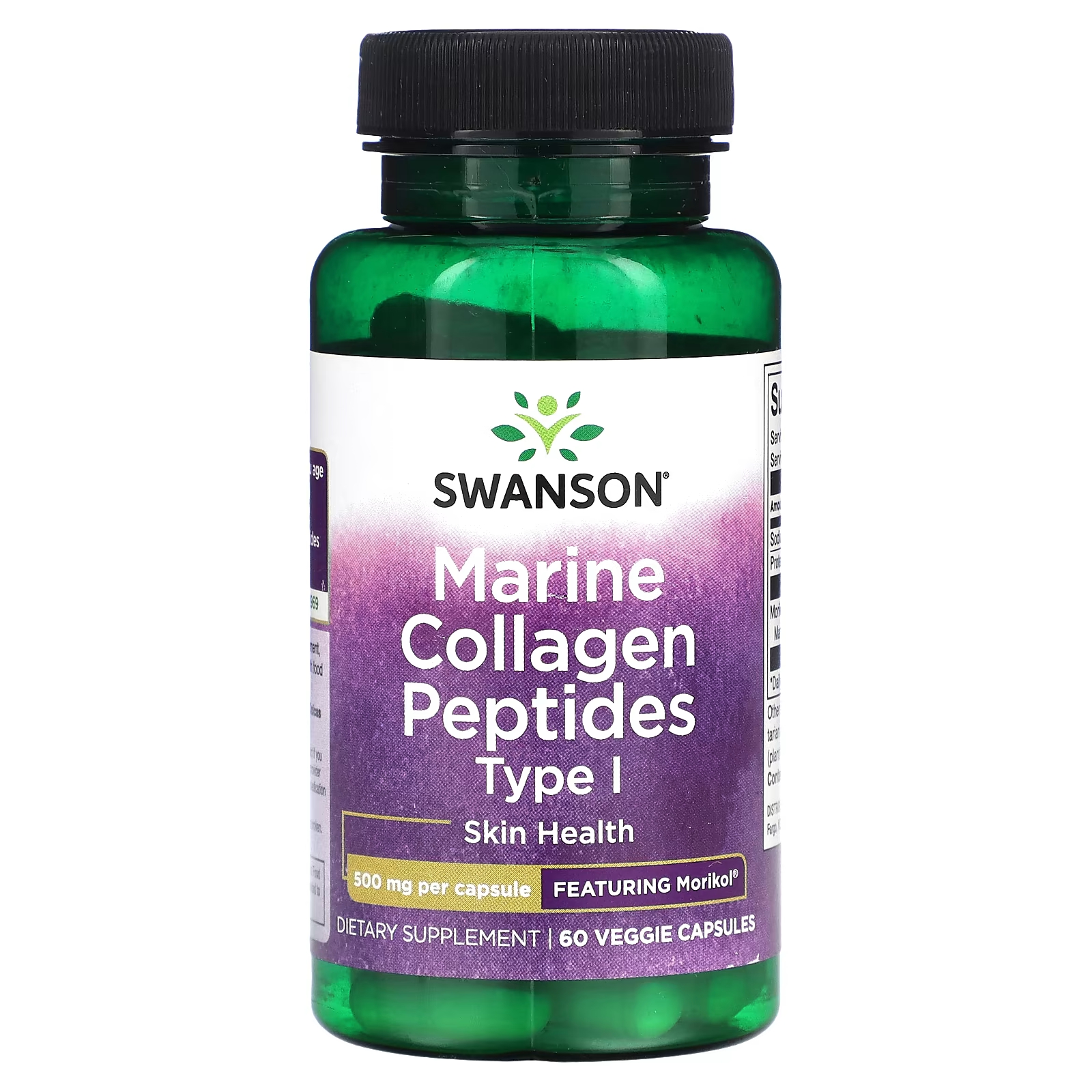 Пищевая добавка Swanson Пептиды морского коллагена типа 1, 60 капсул swanson пептиды морского коллагена типа 1 500 мг 60 растительных капсул