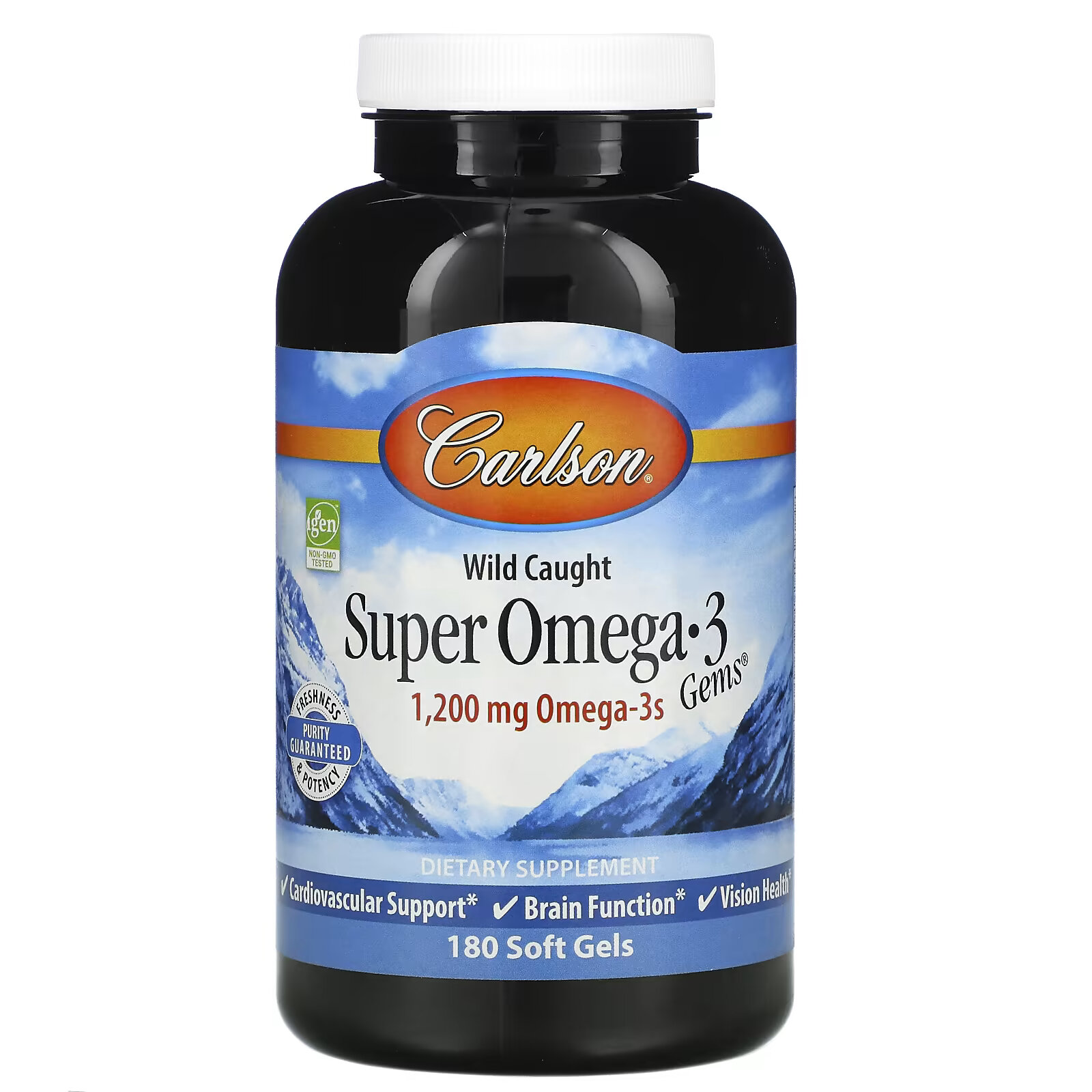 Carlson, Wild Caught Super Omega-3 Gems, высокоэффективная омега-3 из морской рыбы, 600 мг, 180 мягких капсул carlson labs norwegian super omega 3 gems высокоэффективные омега 3 кислоты 600 мг 180 капсул