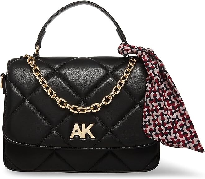 

Стеганая сумка через плечо Anne Klein, угольно-черный