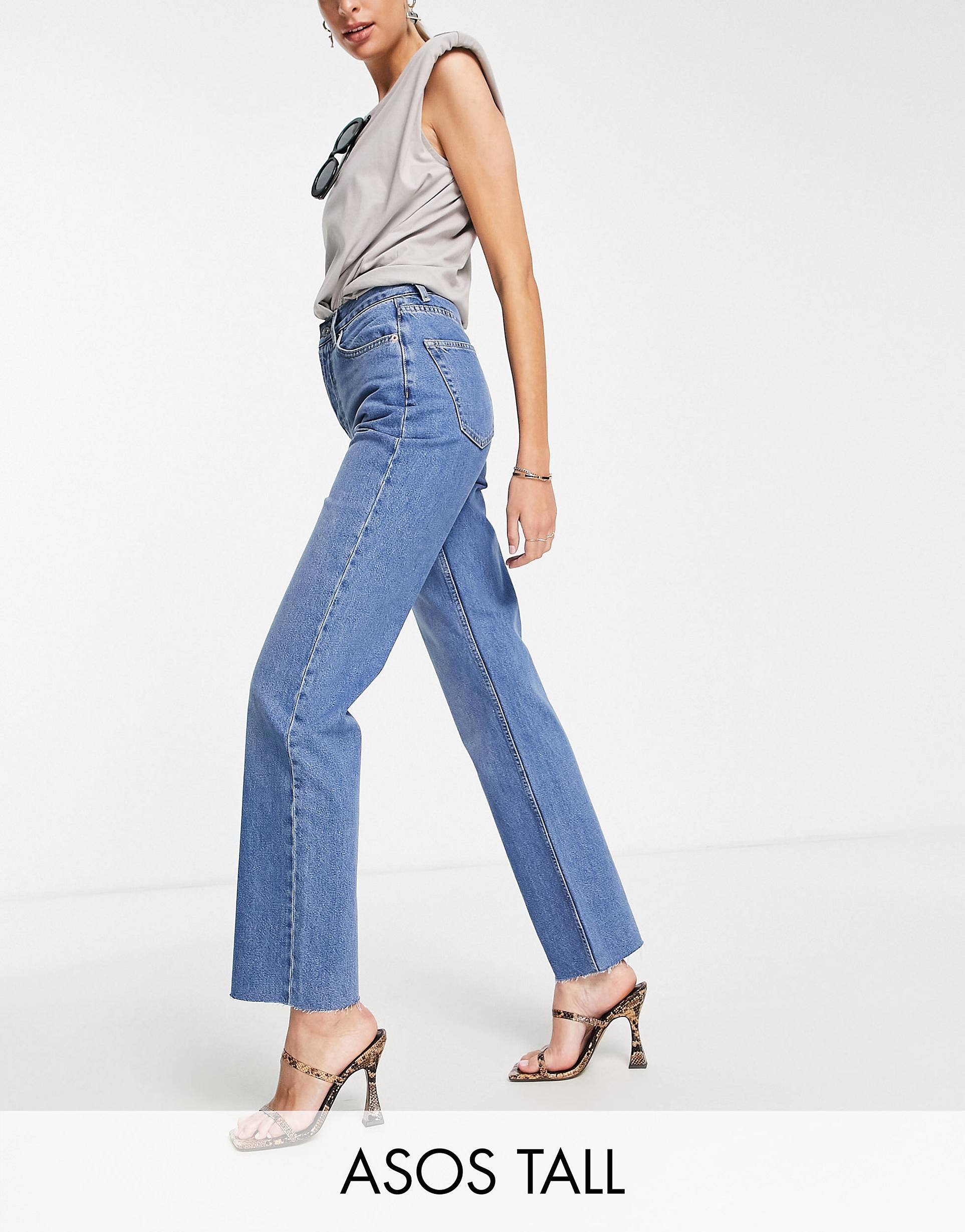 Синие джинсы прямого кроя ASOS DESIGN Tall брюки asos design tall smart tapered черный