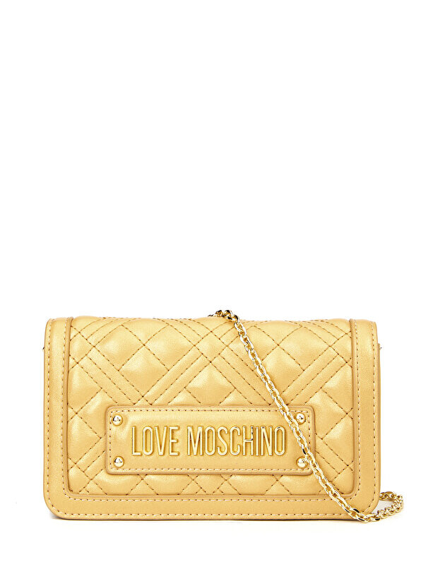 

Женский кошелек с желтым логотипом Love Moschino
