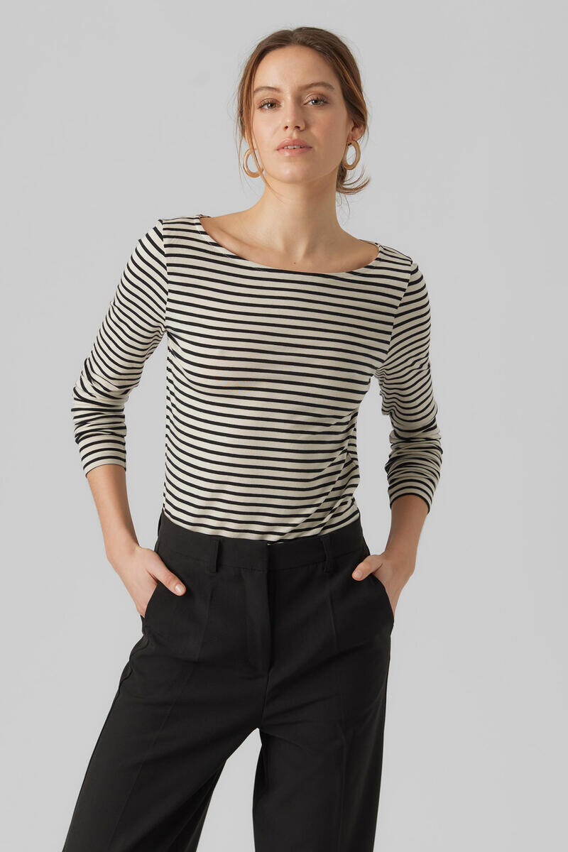 

Топ с вырезом-лодочкой и длинными рукавами Vero Moda, серый