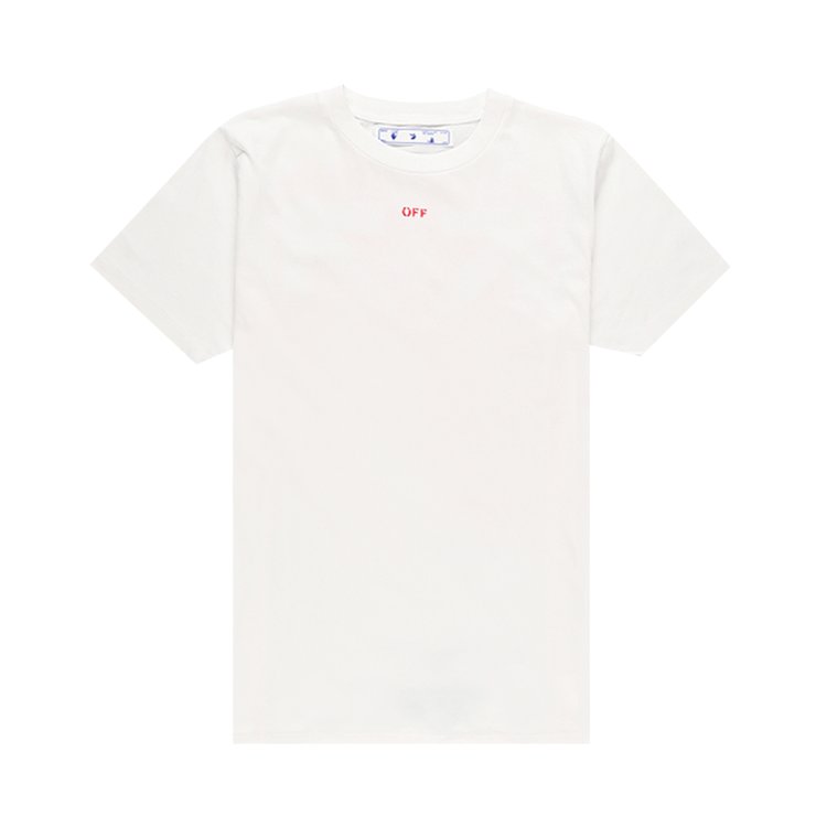 

Футболка Off-White Stencil Short-Sleeve Slim Tee 'White/Red', белый