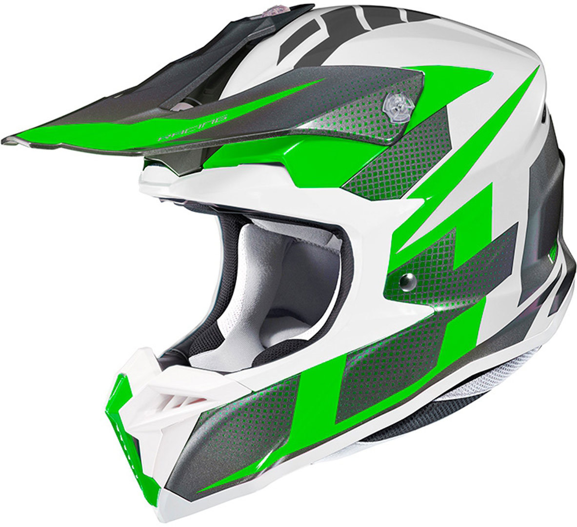 Шлем HJC i50 Argos для мотокросса, белый/зеленый