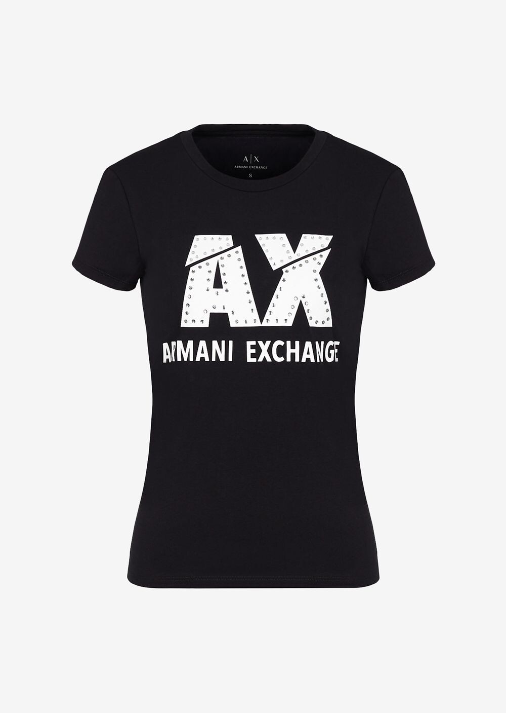 

Футболка узкого кроя из эластичного хлопкового джерси Armani Exchange, черный