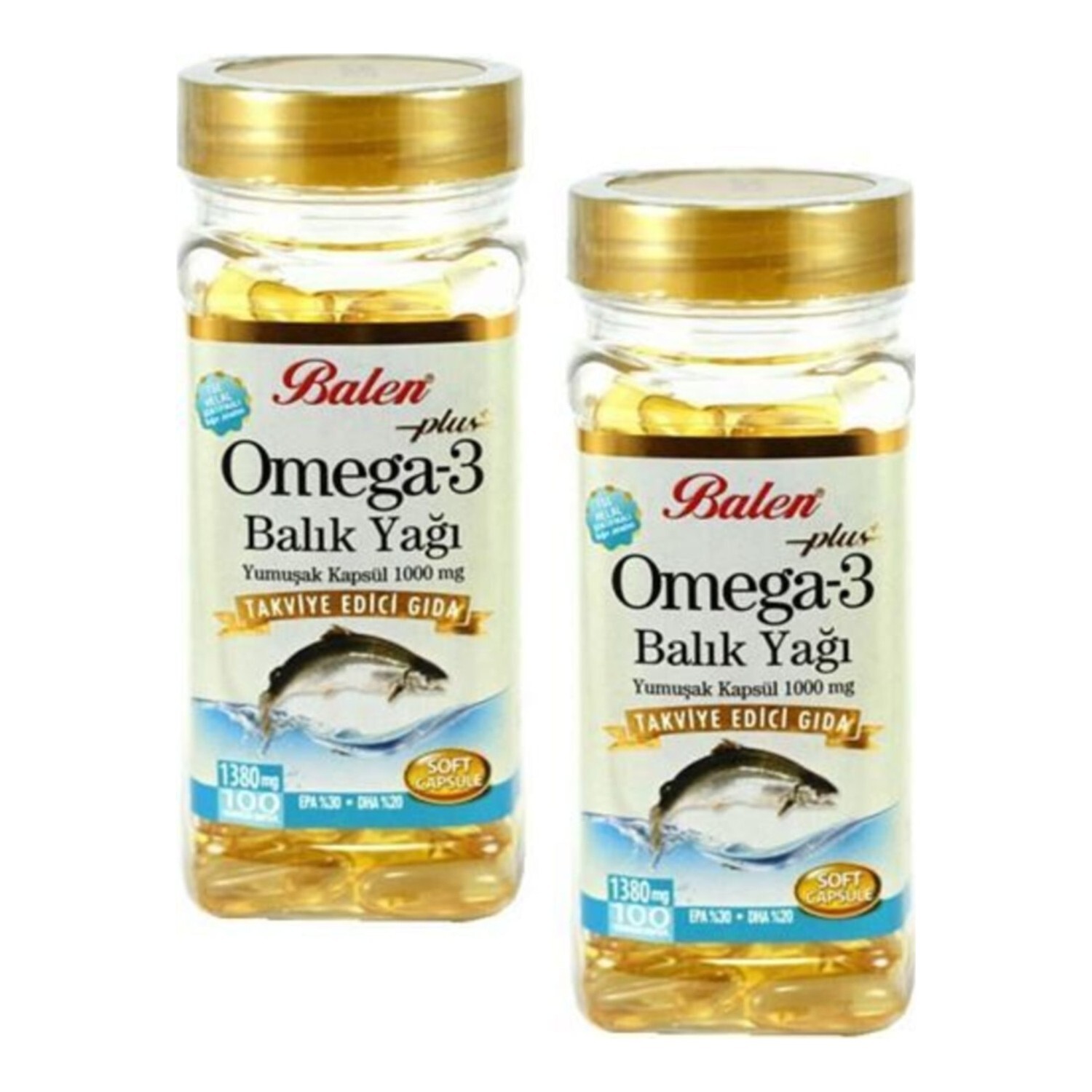 

Рыбий жир Balen Omega-3, 2 упаковки по 100 капсул