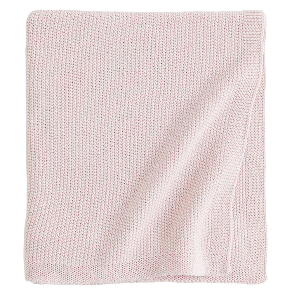 Плед H&M Home Moss-stitched Cotton, пудрово-розовый плед именной тепла и уюта синий