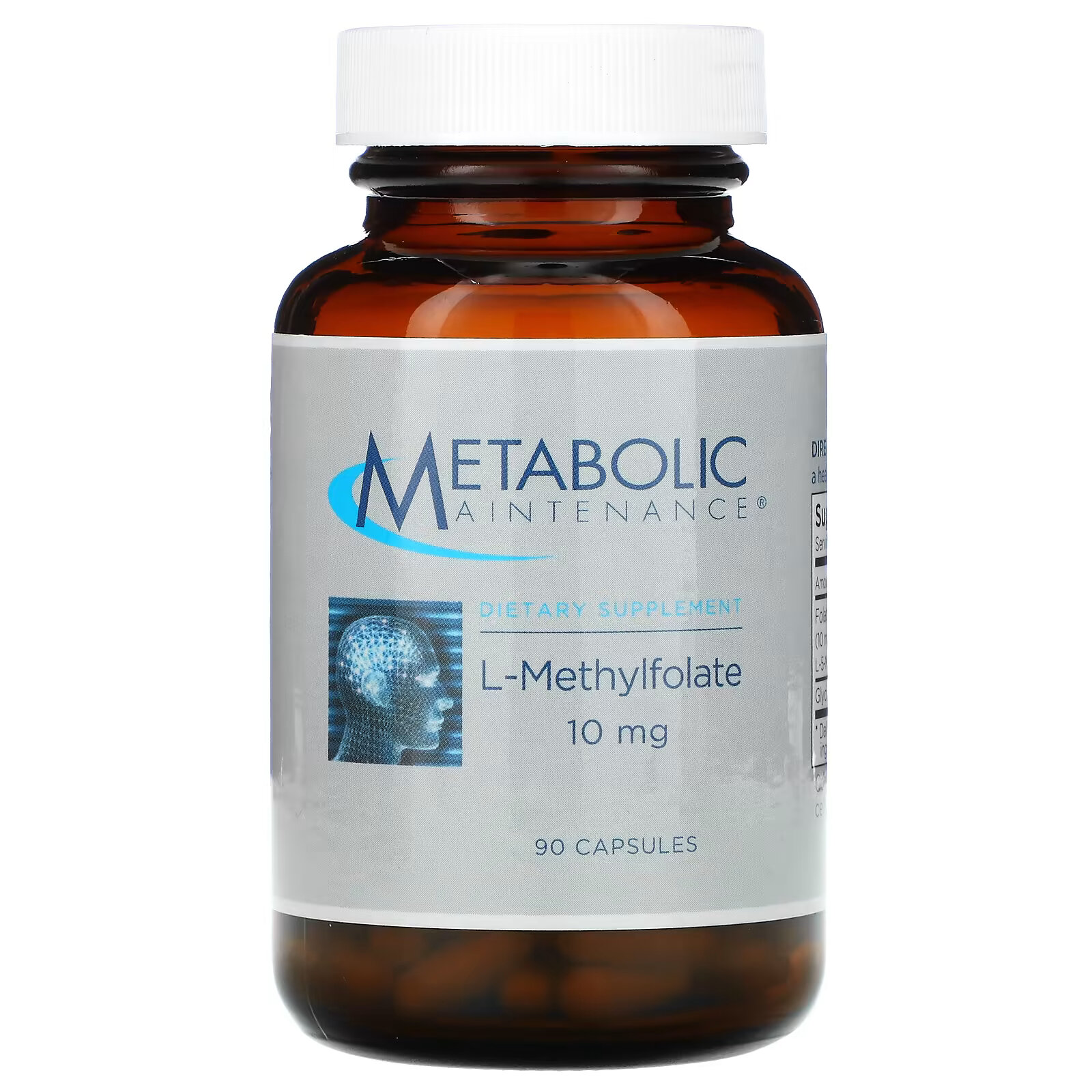 Metabolic Maintenance, L-метилфолат, 10 мг, 90 капсул metabolic maintenance l метионин 500 мг 100 капсул