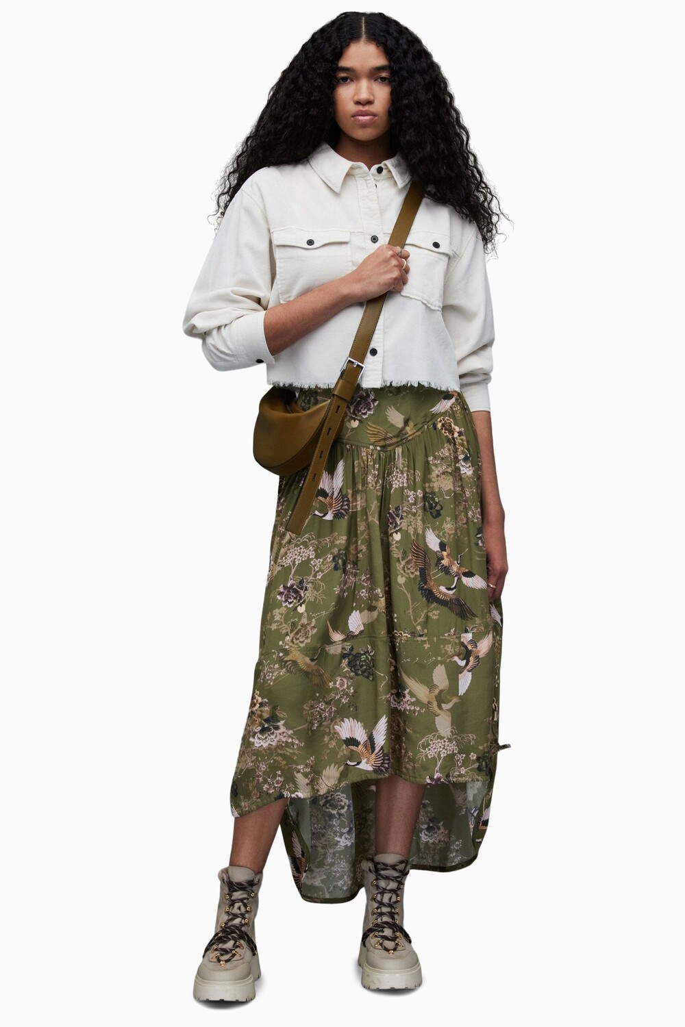 

AllSaints Kaye Peggy зеленая юбка All Saints, зеленый