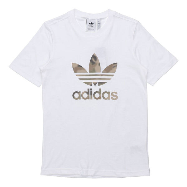 

Футболка Adidas originals CamouflageLogo Printing Round Collar Male White, Белый