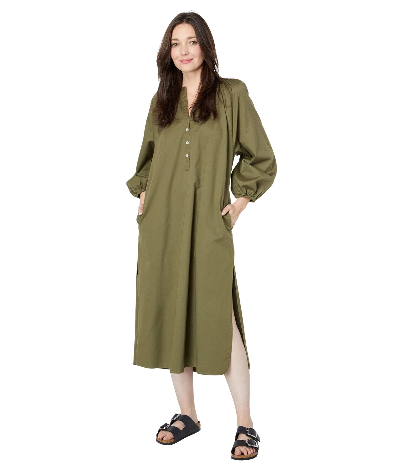 

Платье SUNDRY, Raglan Cotton Woven Henley Dress