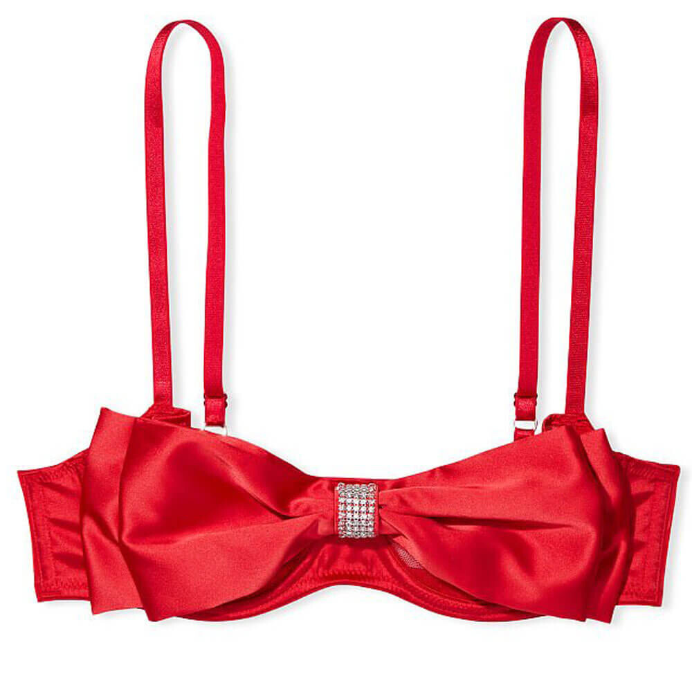 

Бюстгальтер-балконет из кружева и бархата Victoria's Secret Dream Angels Wicked Unlined, красный