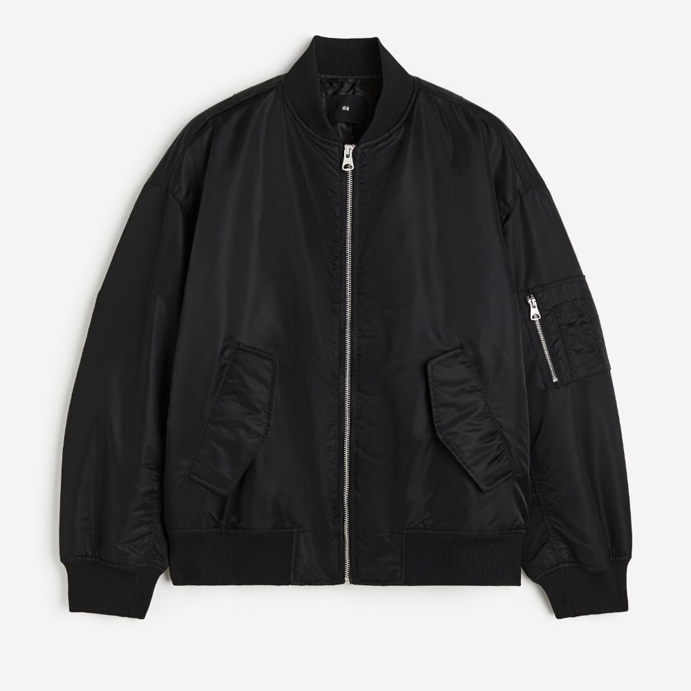 

Куртка H&M Loose Fit Bomber, черный