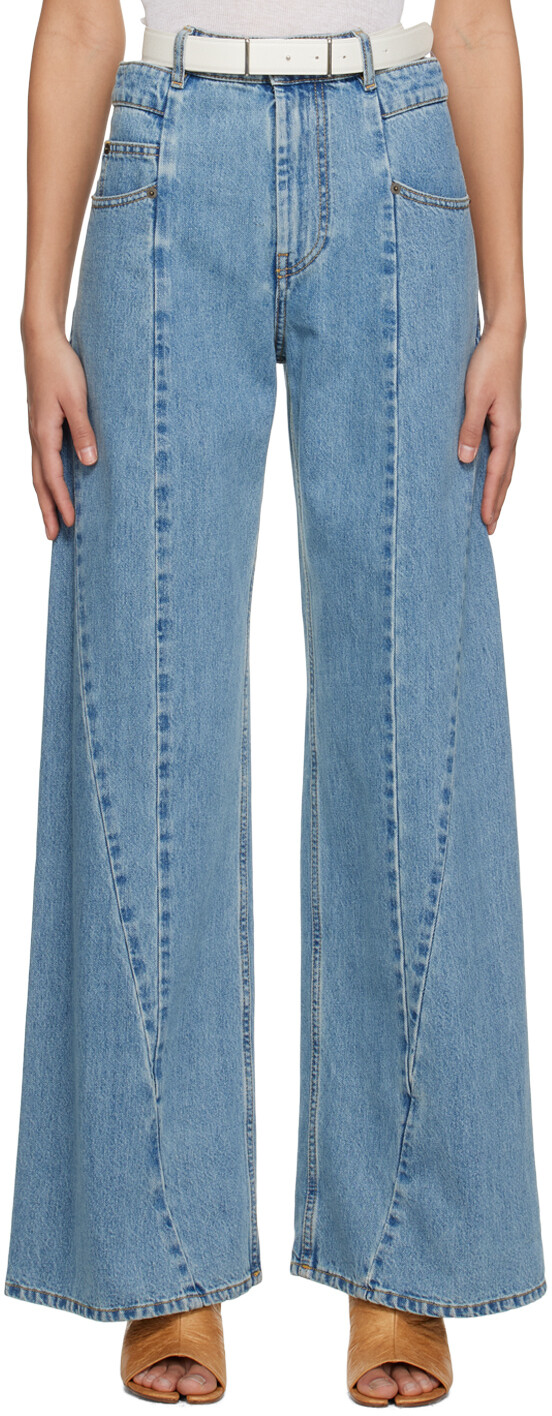 

Синие джинсы со вставками Maison Margiela