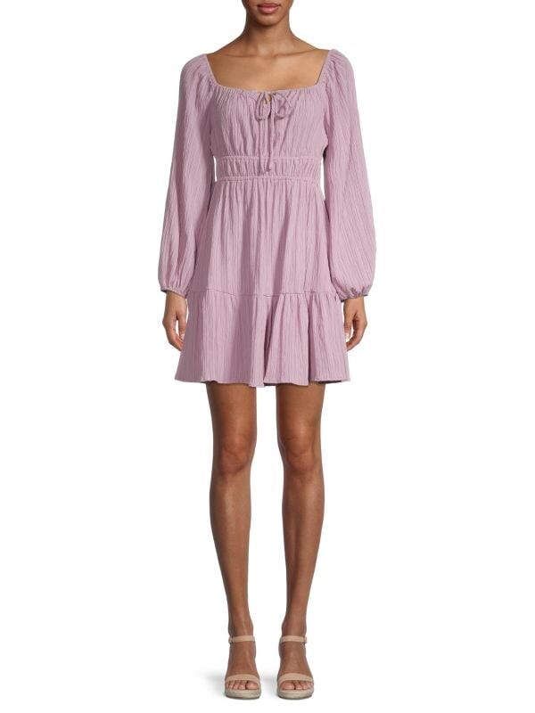 

Мини-платье Lush с квадратным вырезом babydoll, mauve