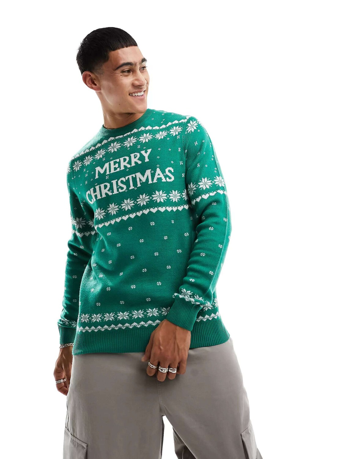 

Зеленый джемпер Jack & Jones Christmas Fair Isle